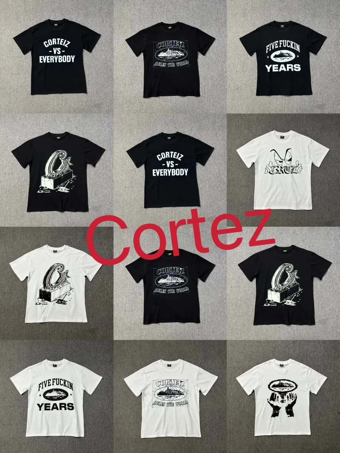 外贸批发cortez恶魔基础款系列短袖幻影字母Logo印花T恤情侣装 (83)